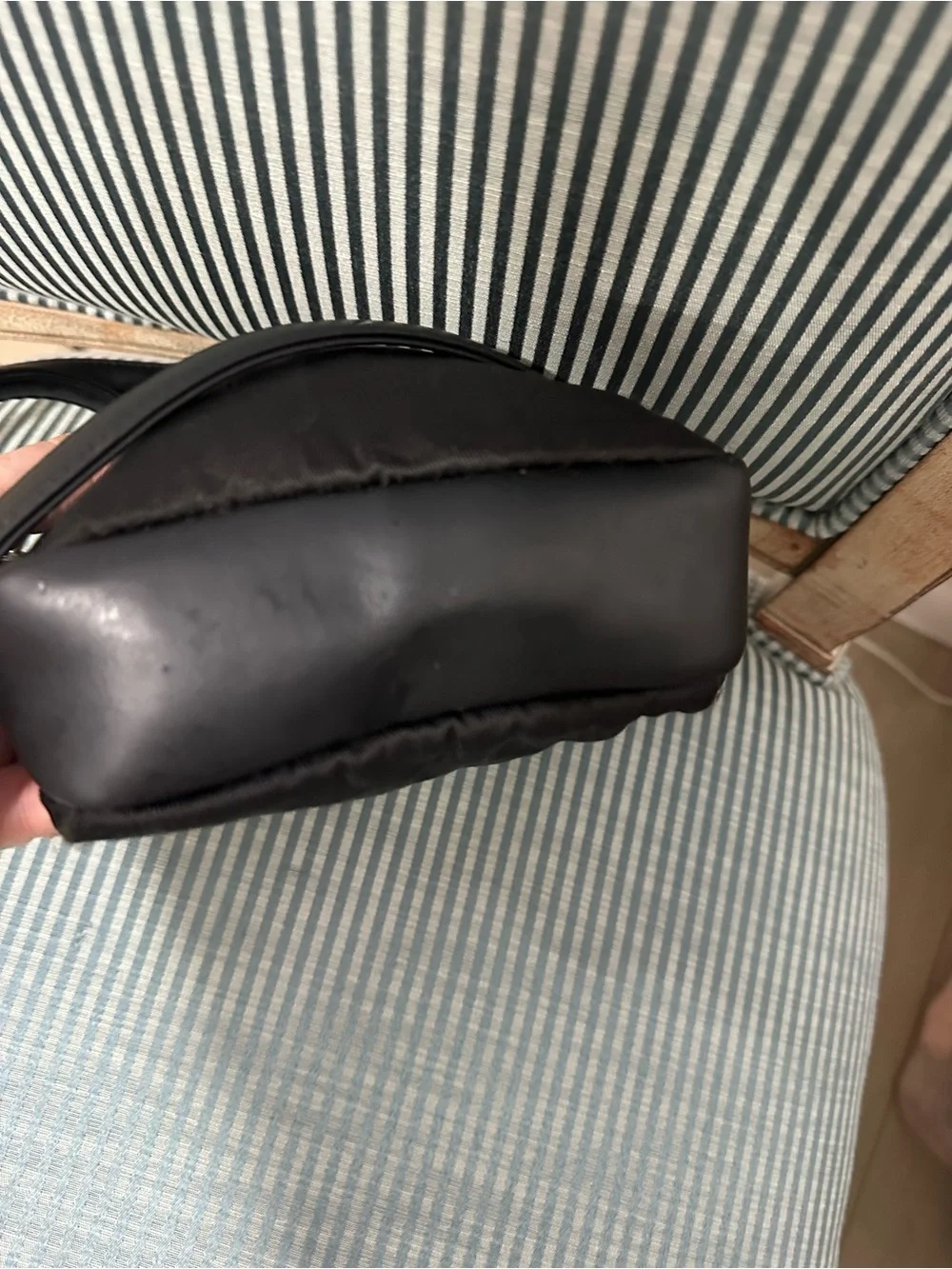 Vintage Fossil Genuine Classic Mini Crossbody Bag Y2K Black Nylon PVC Trim
